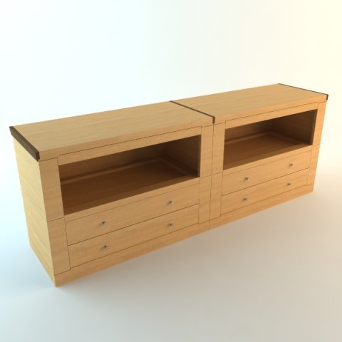 contemporary credenza cabinet Modelo 3D .c4d .max .obj .3ds .fbx .stl .blend 