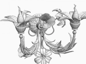antique detailed sconce light 3D Model
