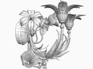 antique detailed sconce light 3D Model