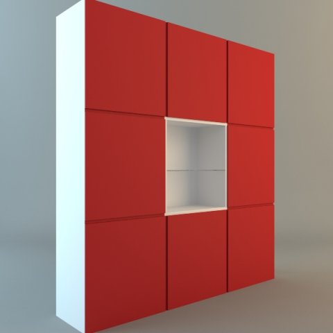 contemporary display  storage unit Modelo 3D .c4d .max .obj .3ds .fbx .stl .blend 
