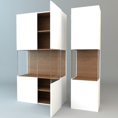 contemporary display  storage unit 3D Model .c4d .max .obj .3ds .fbx .stl .blend 