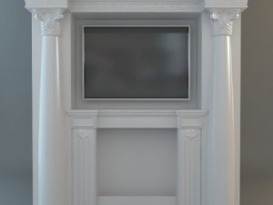 classical style wall with flatscreen tv 3D 모델