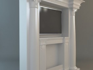 classical style wall with flatscreen tv 3D 모델
