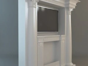 classical style wall with flatscreen tv 3D Model