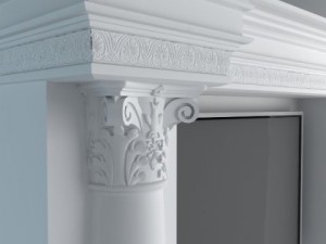 classical style wall with flatscreen tv 3D 모델