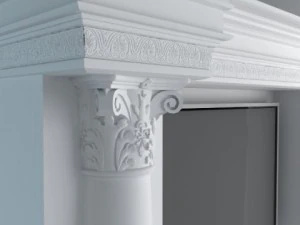 classical style wall with flatscreen tv 3D Model