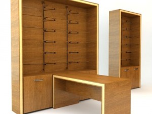 desk and cabinets Model 3D