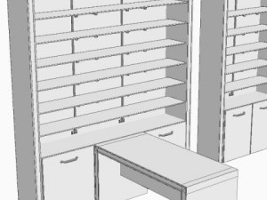 desk and cabinets 3Dモデル