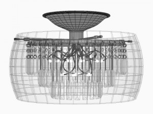 pendant contemporary chandelier 3D Model