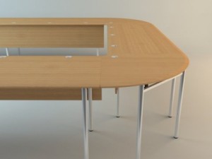 long conference table Modelo 3D