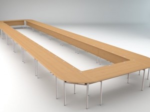 long conference table Modelo 3D