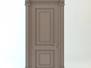 drewniane drzwi Model 3D