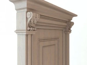 drewniane drzwi Model 3D