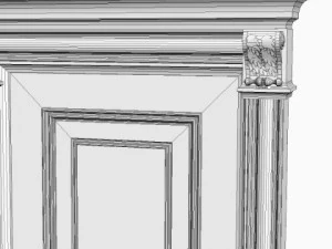 drewniane drzwi Model 3D