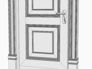 drewniane drzwi Model 3D