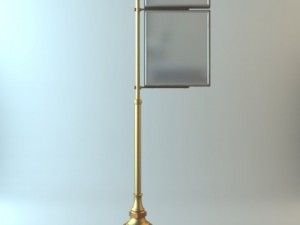 standing sign board Model 3D