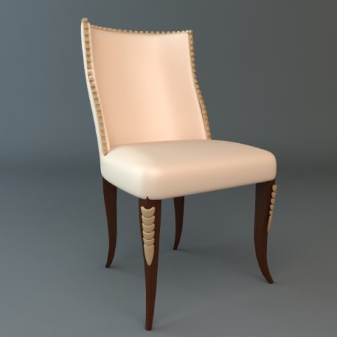 elegant side chair 3D Модель .c4d .max .obj .3ds .fbx .stl .blend 