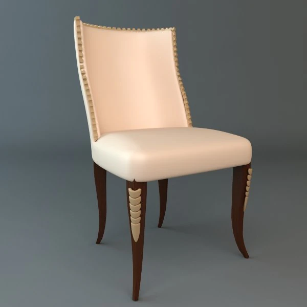 elegant side chair 3D Model .c4d .max .obj .3ds .fbx .stl .blend 