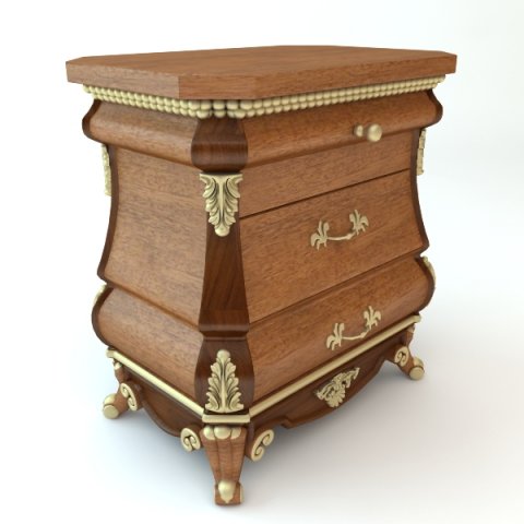 nightstand chest of drawers Modello 3D .c4d .max .obj .3ds .fbx .stl .blend 