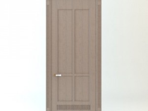 wooden door and casing Model 3D