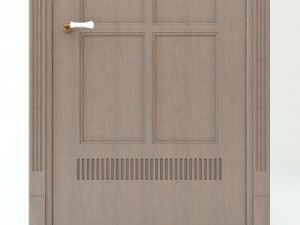 wooden door and casing Model 3D