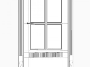 wooden door and casing Model 3D