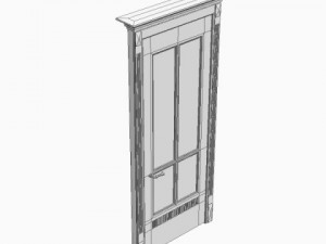 wooden door and casing Model 3D