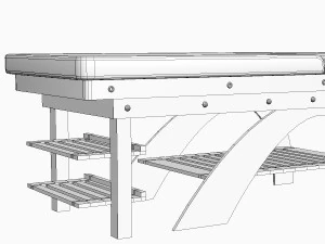 кожаный массажный стол 3D Модель