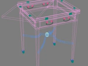 low poly folding table 3D Model