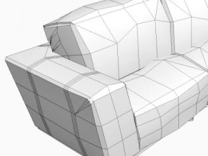 zakrzywiona wsp&oacute;łczesna sofa Model 3D