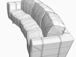 curved contemporary sofa 3D Модель