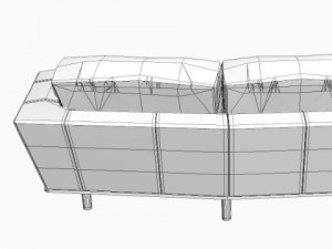 curved contemporary sofa 3D Модель