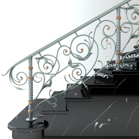 elegant stairs 3D Modell .c4d .max .obj .3ds .fbx .stl .blend 