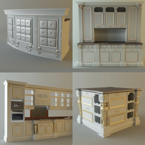product collection kitchen cabinets  appliances Modello 3D .c4d .max .obj .3ds .fbx .stl .blend 