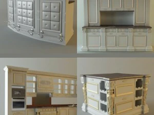 제품 컬렉션 주방 캐비닛 가전 제품 3D 모델