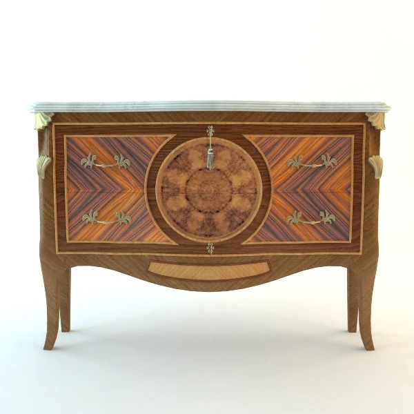 antique buffet cabinet 3D Model .c4d .max .obj .3ds .fbx .stl .blend 