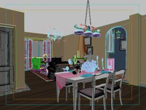 photorealistic living  dining room 0007 3D Model