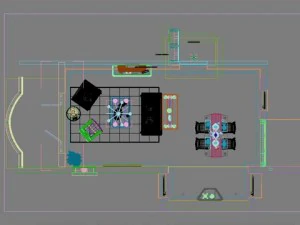 photorealistic living  dining room 0007 3D Model