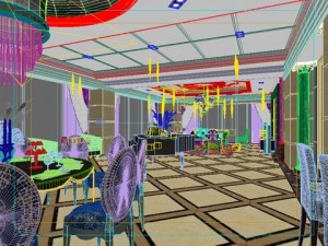 photorealistic living  dining room 0009 Modello 3D