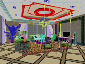 photorealistic living  dining room 0009 3D Model