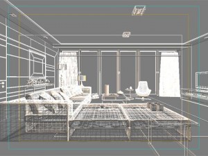 photorealistic living  dining room 0006 3D Model