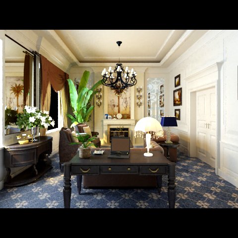 photorealistic living room 0010 3D Model .c4d .max .obj .3ds .fbx .stl .blend 