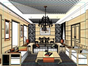 photorealistic living  dining room 0013 3D Модель