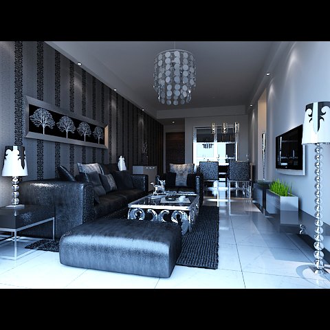 photorealistic living  dining room 0014 3D Model .c4d .max .obj .3ds .fbx .stl .blend 