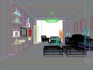 photorealistic living  dining room 0015 Model 3D