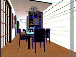 photorealistic living  dining room 0015 Model 3D