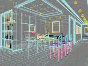 photorealistic kitchen scene 0002 Model 3D