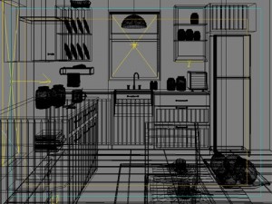 photorealistic kitchen scene 0003 Model 3D