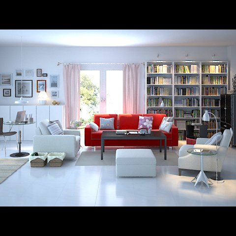 photorealistic living room 0016 3D Model .c4d .max .obj .3ds .fbx .stl .blend 