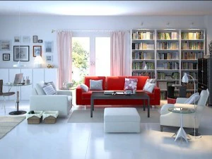 逼真的客厅 0016 3D 模型